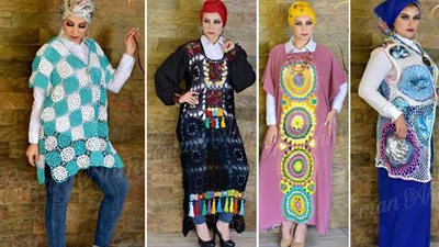 القماش التراثي الفلاحي من الكروشيه بتوقيع إيمان أحمد (صور)