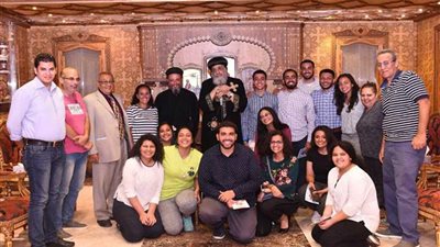 البابا تواضروس يستقبل كاهن كنيسة مارجرجس چيرسي سيتي