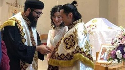 لأول مرة.. أول زواج قبطي بالكنيسة الأرثوذكسية باليابان.. صور