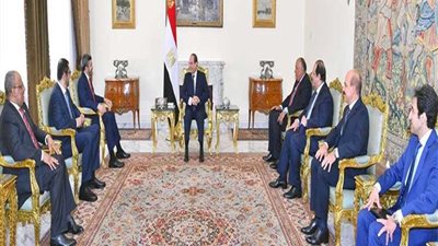 الرئيس السيسي يستقبل بن زايد والجابر بحضور شكرى