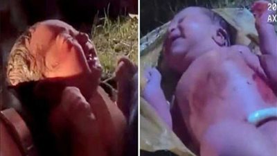 العثور على طفلة في كيس بلاستيك ملقاة في غابة (فيديو وصور)