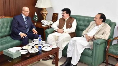 السفير المصري في باكستان يلتقي برئيس مجلس الشيوخ