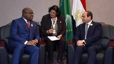 ‫المتحدث الرئاسي: رئيس الكونغو أكد حرصه على تعميق العلاقات مع مصر خلال لقائه الرئيس السيسي