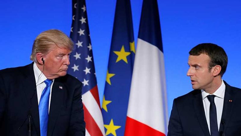 ترامب وماكرون يناقشان