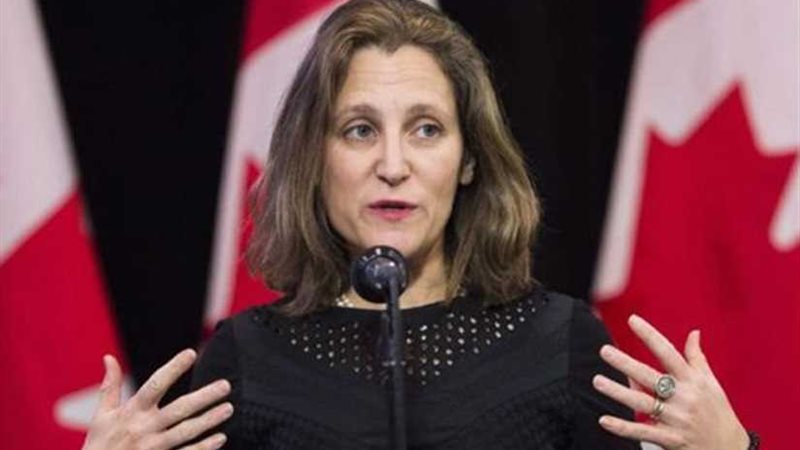 وزيرة الخارجية الكندية: