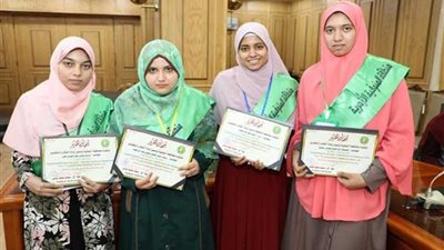 «إسراء- روفيدة- مريم- الشيماء» بنات منايفة أوائل الثانوية الأزهرية بالجمهورية