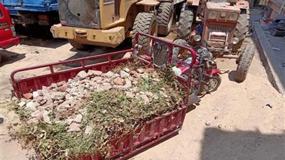 ضبط تروسيكل يُلقي مخلفات هدم على الطريق العام بطلخا