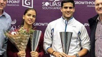 يوسف إبراهيم ومنة حامد يحصدان لقب بطولة جروث بوينت للإسكواش