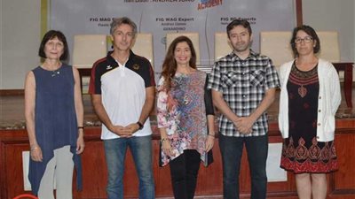 ايهاب أمين يفتتح الدورة الدولية للجمباز بالمركز الأوليمبى بمشاركة 86 مدربًا ومدربة