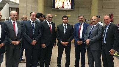 بالصور- عودة بعثة مصر للقاهرة بعد حصد لقب دورة الألعاب الإفريقية