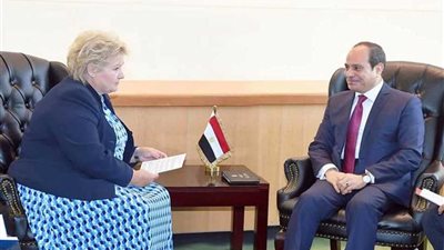 السيسي يبحث سبل دفع العلاقات مع النرويج خاصة التبادل التجاري والسياحة والطاقة