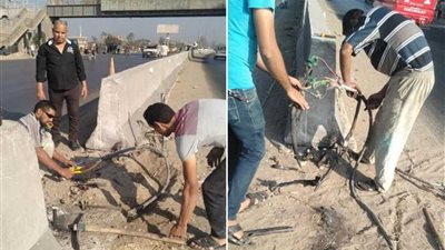 السيطرة على حريق بكابل كهرباء بالطريق الزراعي في قها