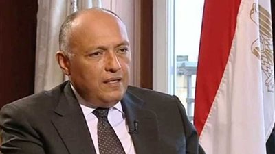 شكري يبحث مع نظيره البحريني‫ التطورات المتعلقة بالعدوان التركي على سوريا