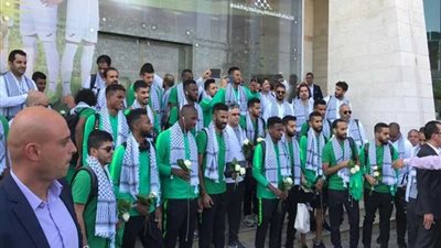 بعثة المنتخب السعودي لكرة القدم تصل إلى رام الله لمواجهة المنتخب الفلسطيني