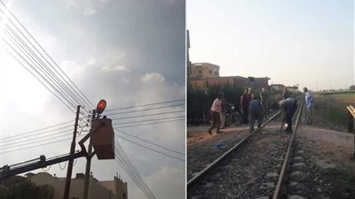 غلق المعابر المخالفة على خط السكة الحديد بقرية الناصر بالبحيرة
