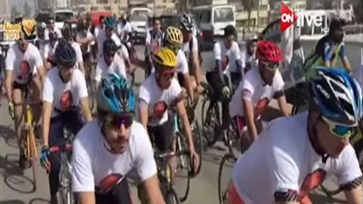 ماراثون بالدراجات في شوارع طنطا لدعم السيسي للرئاسة (فيديو)