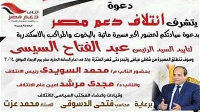 مسيرة باليخوت لدعم السيسي بالإسكندرية