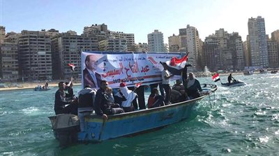 مسيرة باليخوت بالإسكندرية لدعم 