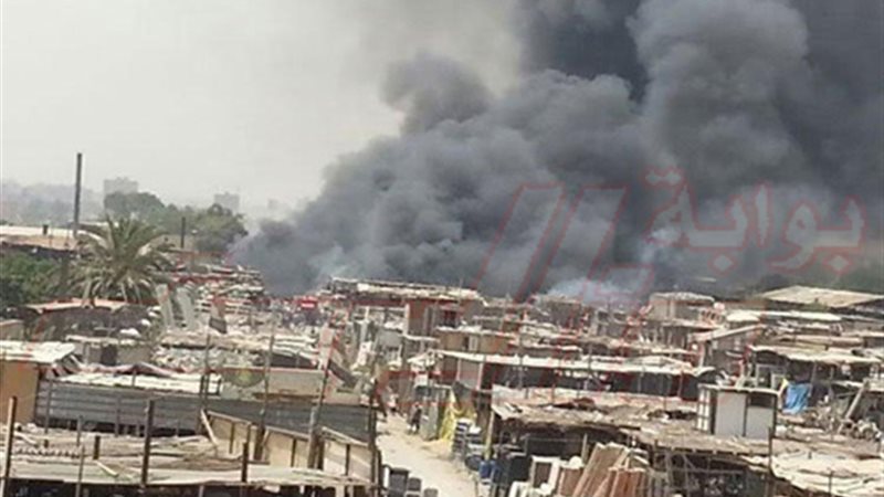 حريق هائل بسوق الجمعة