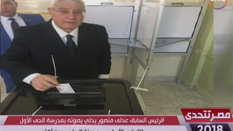 عدلي منصور يدلي بصوته