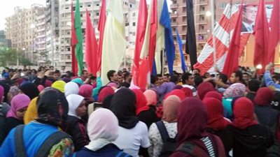 مسيرة طلابية بأسيوط احتفالا بفوز الرئيس (صور)