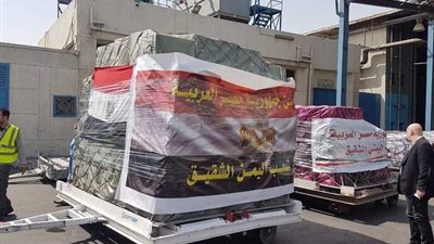 طائرة المساعدات الطبية المقدمة من مصر لليمن تصل مطار الملك خالد