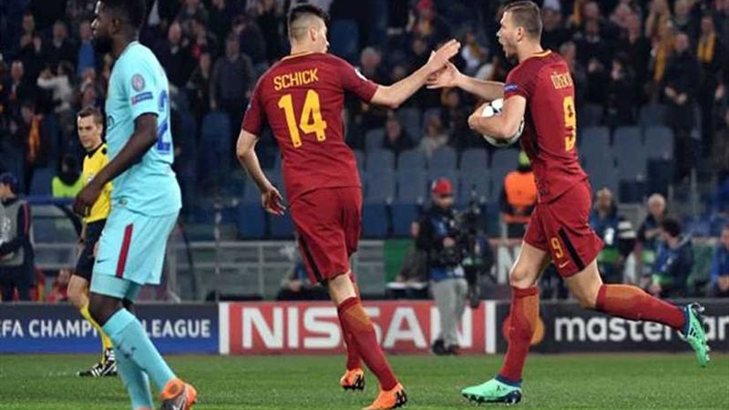 روما يتقدم على برشلونة