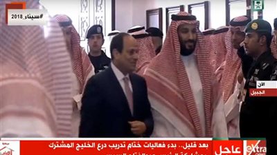 وصول السيسي لحضور ختام تدريب درع الخليج المشترك (فيديو)
