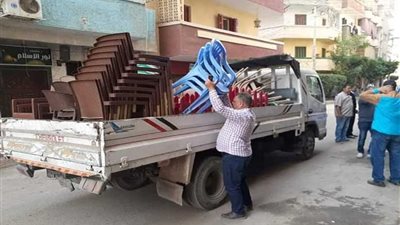 رفع 217 حالة إشغال وتجديد الأعمدة الكهربائية بدمنهور