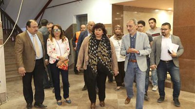 وزيرة الثقافة تتابع العمليات الإنشائية بمدرسة الفنون والمبنى الجديد لمعهد السينما