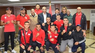 وزير الرياضة يلتقي منتخب مصر للملاكمة قبل معسكرهم التدريبي بأذربيجان