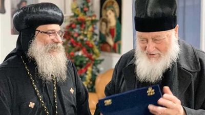 نيافة الأنبا أباكير يستقبل مطران الكنيسة اليونانية بديوكليا