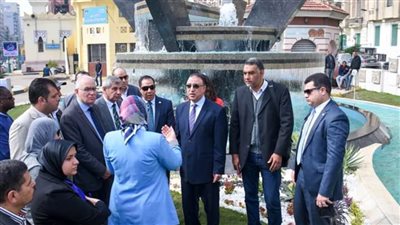 محافظ الإسكندرية يفتتح أعمال تطوير نافورة ميدان سيدي جابر 