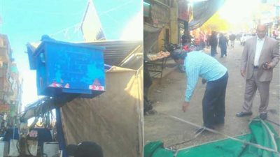 حملة مكبرة لإزالة الإشغالات والتعديات وتسوية الشوارع بمركز ديروط