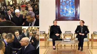 شخصيات عامة وفنانيين وحشود شعبية فى عزاء الرئيس الأسبق مبارك