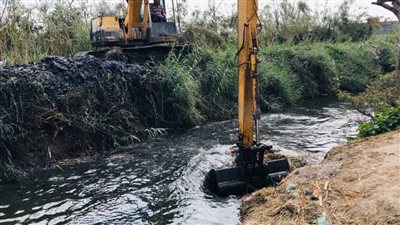 تطهير محطات الصرف الزراعي ونزع الحشائش بترع البحيرة (صور)