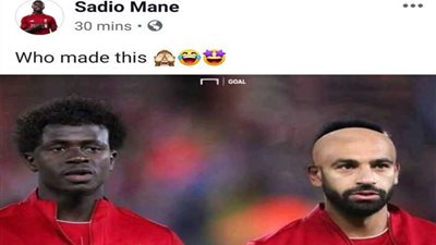 شاهد.. ساديو ماني يمزح مع محمد صلاح بالفوتوشوب