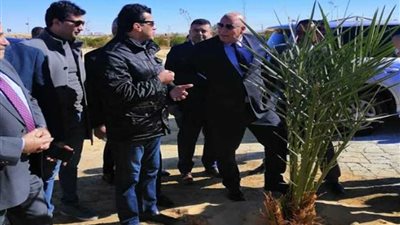 بالصور.. وزير الشباب والرياضة يستهل زيارته لمحافظة الوادي الجديد بزراعة نخلة