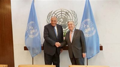 شُكري يجري اتصالاً هاتفياً مع الأمين العام للأمم المتحدة