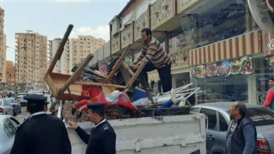 رفع وإزالة 1925 إشغال طريق بدمنهور والرحمانية بالبحيرة