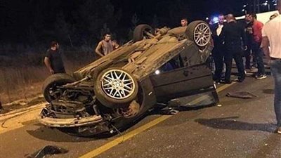 إصابة 7 أشخاص من أسرة واحدة نتيجة انفجار إطار سيارة ملاكي بملوي