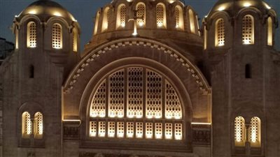 إضاءة الواجهات الخارجية لكنيسة البازيليك