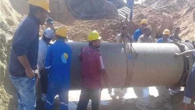 إعادة ضخ المياه بعد إصلاح عطل الخط الرئيسي المغذي للعريش