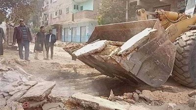 إزالة 64 حالة تعدٍ بشارع الطراد بمغاغة