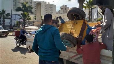 رفع وإزالة 830 إشغال طريق وتعديًا بدمنهور (صور)