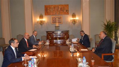  شكري يجتمع بقيادات الخارجية لبحث التطورات والتداعيات المتعلقة بمكافحة 