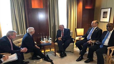 شكرى يبحث مع بوريل دفع مسار برلين السياسي لتسوية الأزمة الليبية