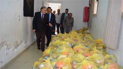 معقمات وخضروات ومواد غذائية للأسر الأكثر احتياجا بقرى العزل بالمنيا 