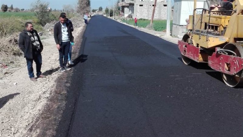 رصف طريق طلمبات برسيق
