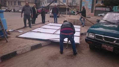 حملة لإزالة الإشغالات بحي غرب المنصورة